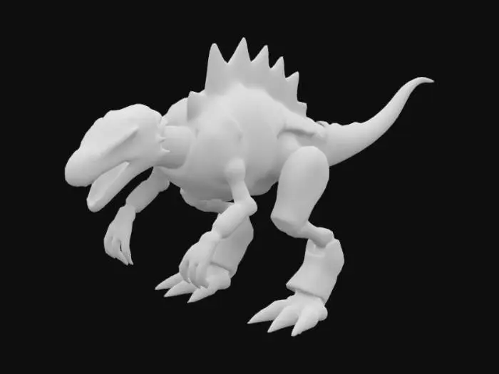 3D model for allosaurus robot, like transformers dinosaur, full hd, detailed