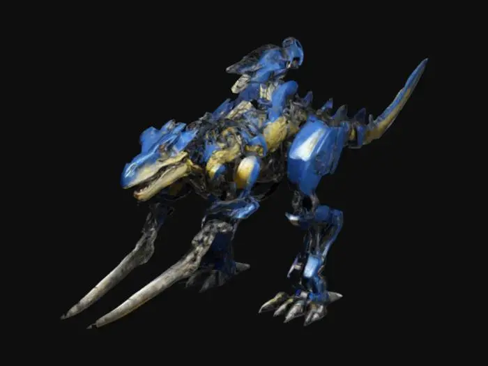 3D model for allosaurus robot, like transformers dinosaur, full hd, detailed
