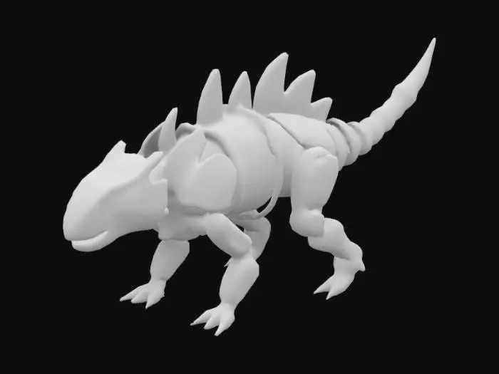3D model for ankylosaurus robot, like transformers dinosaur, full hd, detailed