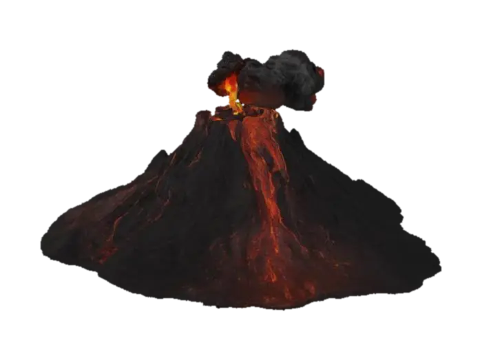 volcano - Basalt 3D model, vytvořený pomocí AI