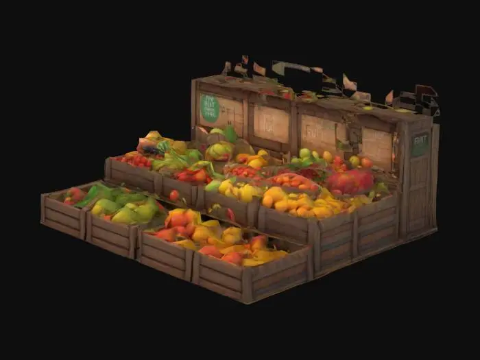 3D model for fuit low poly market