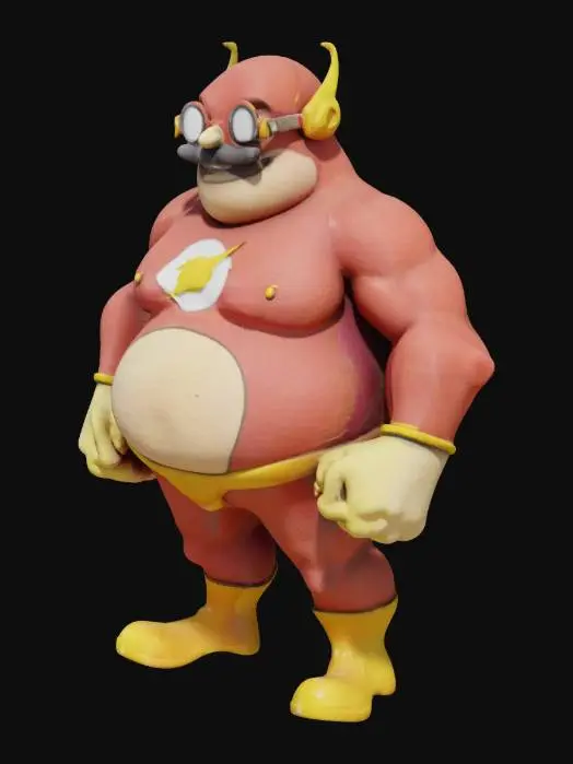 3D model for eggman cobined whit flash skin, gordo con su barriga en forma redonda como el eggman original