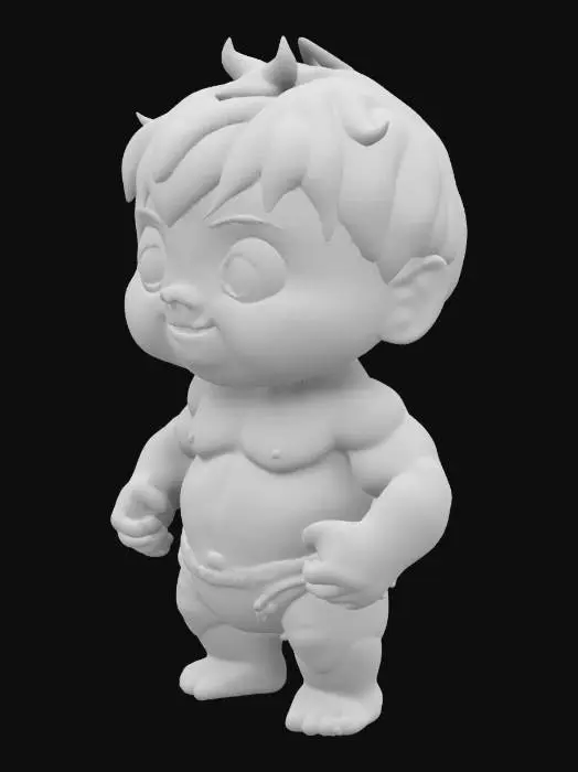 3D model for hulk baby, detailed, estilizado