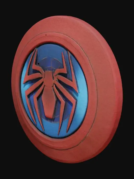 3D model for escudo del capitan america, pero la estrella combinala con el logo de spiderman 