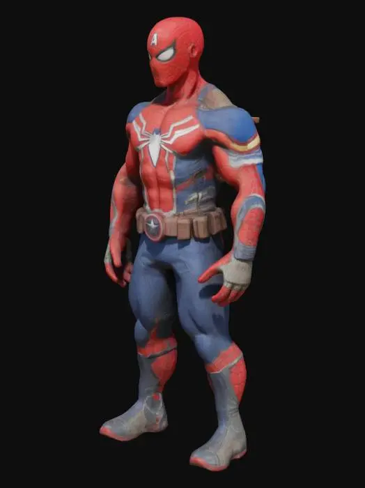 3D model for captian america combined whit spiderman
