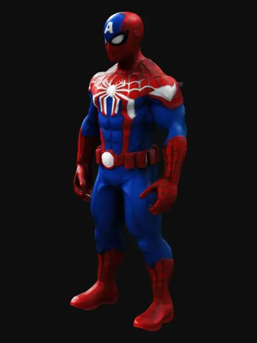 3D model for captian america combined whit spiderman
