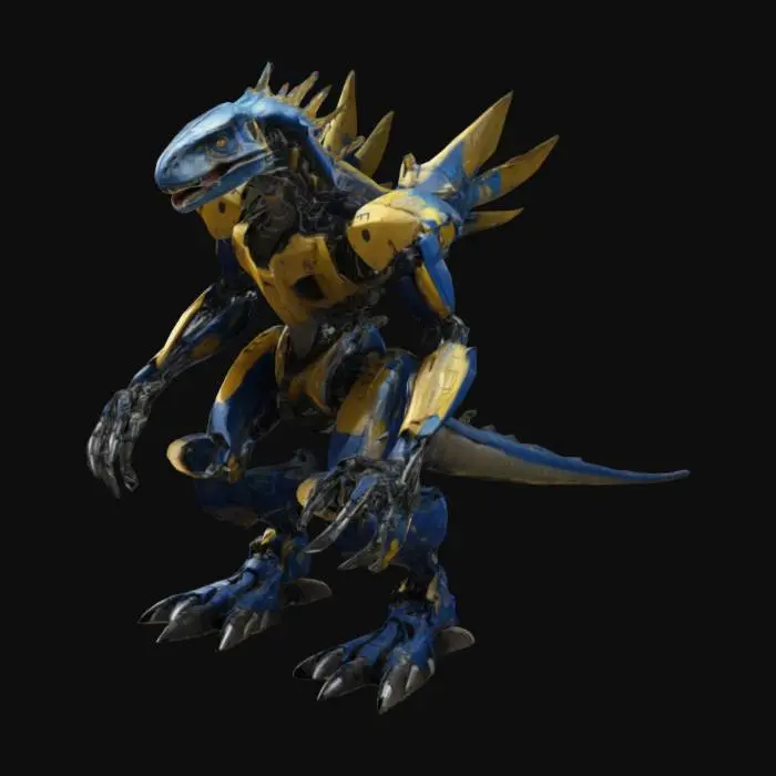 3D model for allosaurus robot, like transformers dinosaur, full hd, detailed