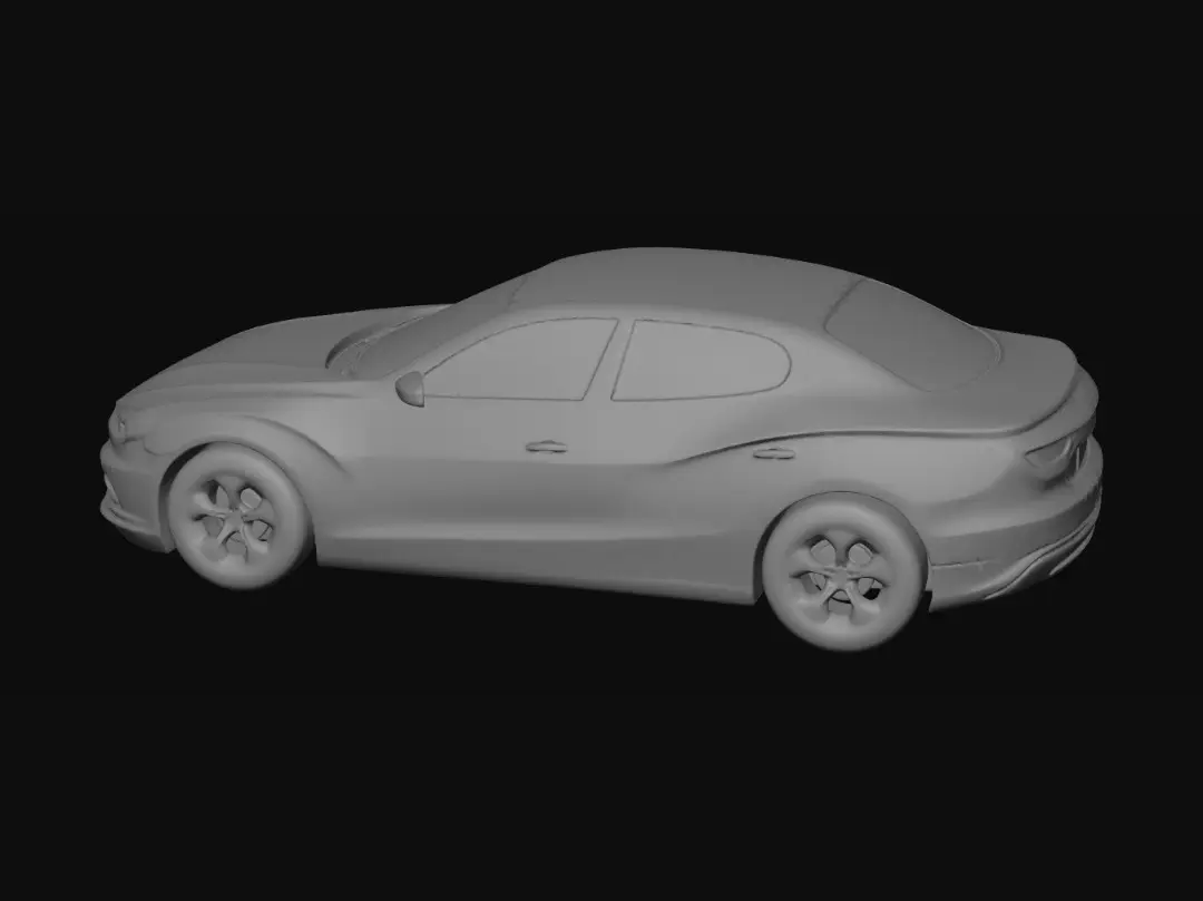 3D model for White Sedan in Studio Lighting