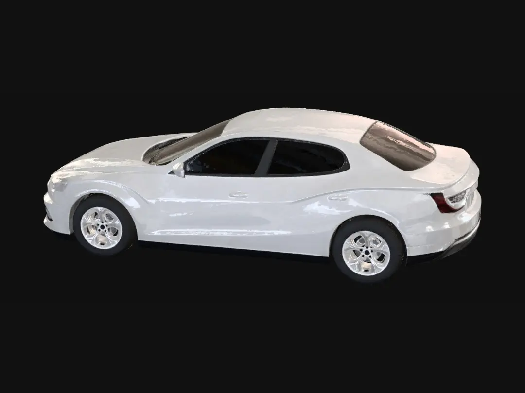 3D model for White Sedan in Studio Lighting