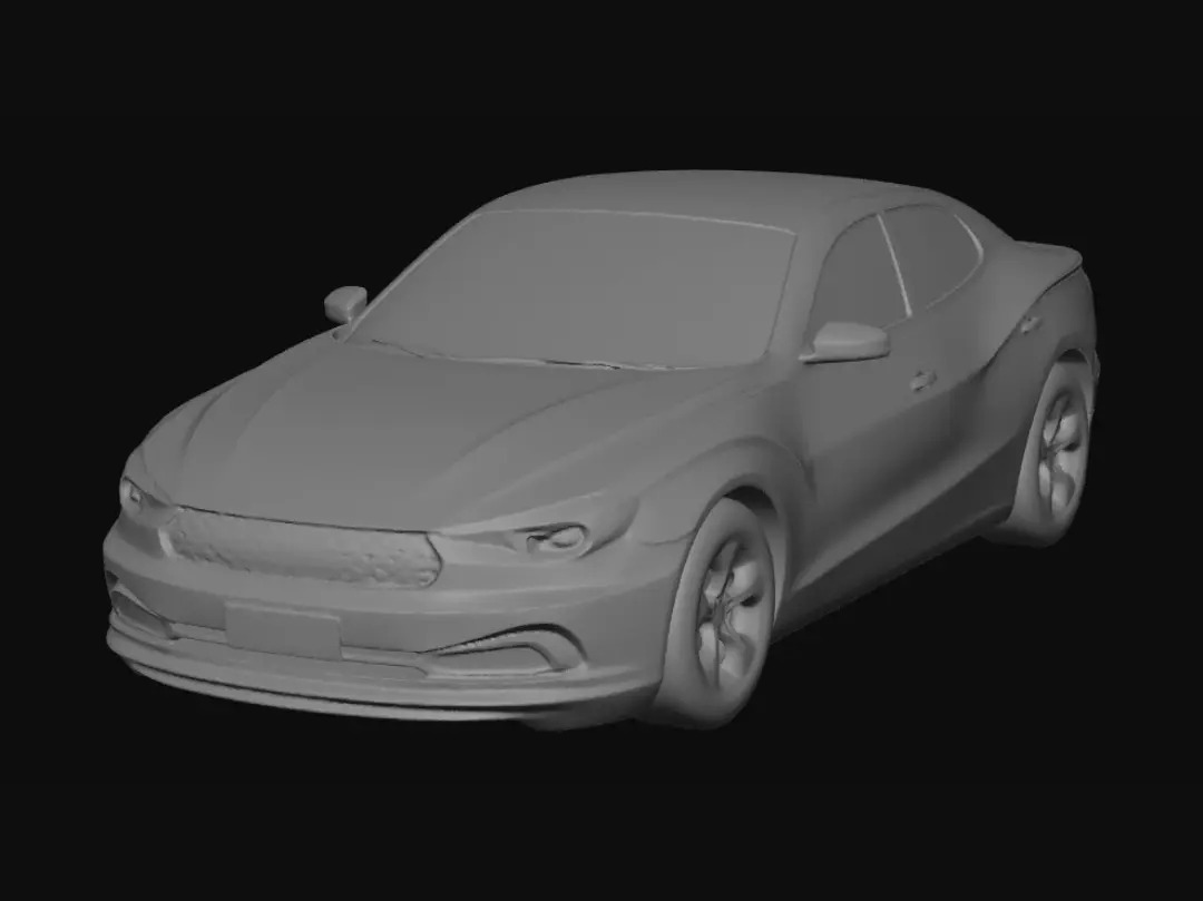 3D model for White Sedan in Studio Lighting