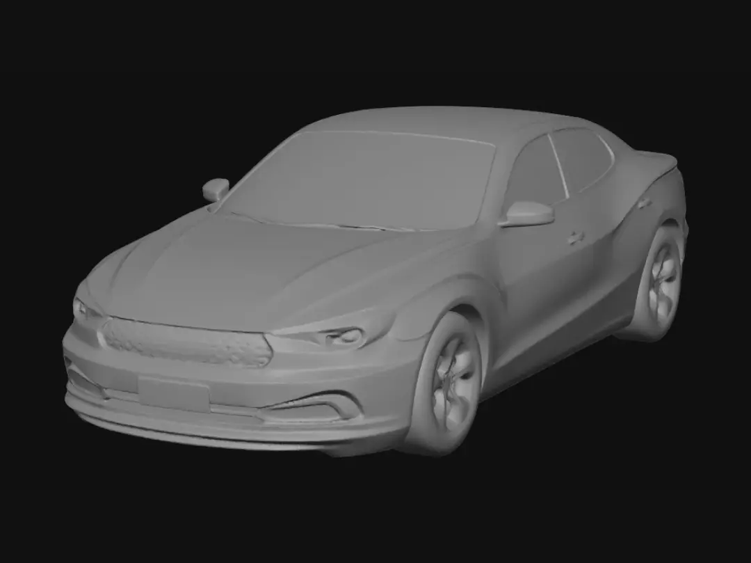 3D model for White Sedan in Studio Lighting