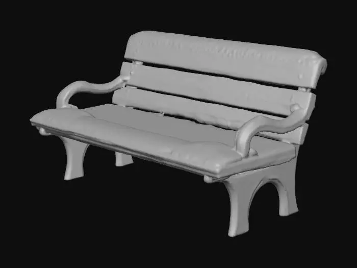3D model for bench covered with snow