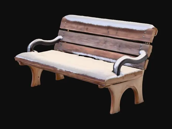 3D model for bench covered with snow