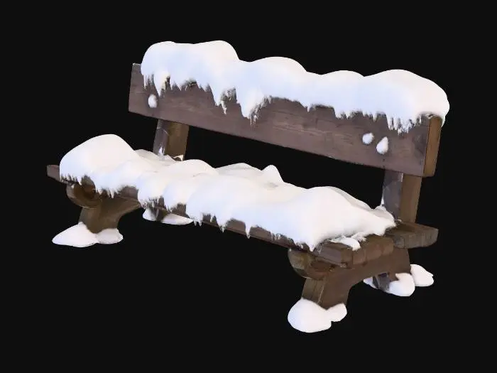 3D model for bench covered with snow