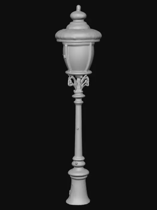 3D model for vintage street lamp covered with snow