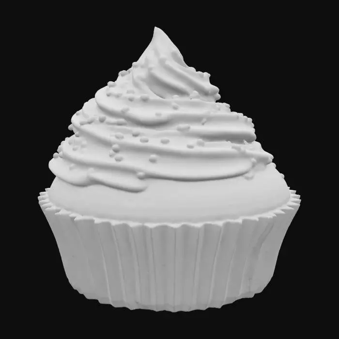 3D model for muffin with cream topping and sprinkles