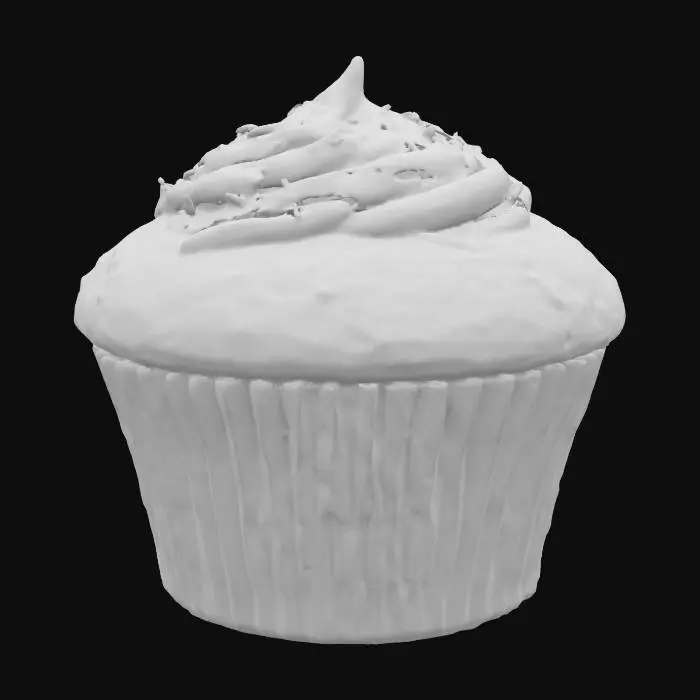 3D model for muffin with cream topping and sprinkles