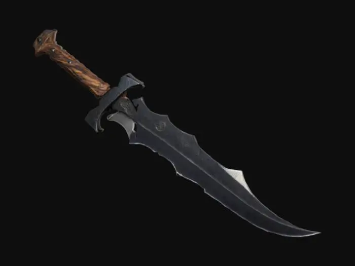 3D model for kalın, uzun, sivri, bıçak, çift, elemental, karanlık