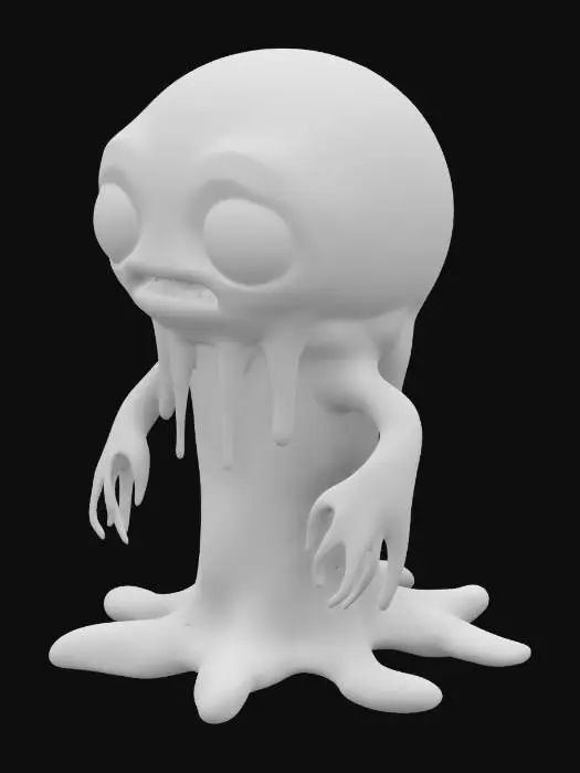 3D model for disgusting slime creature alien