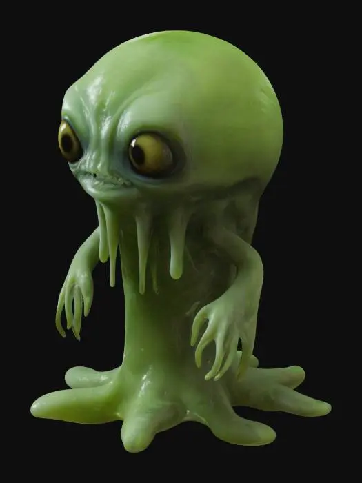 3D model for disgusting slime creature alien