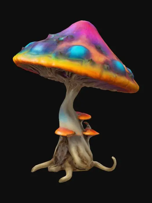 3D model for colorful mutated mushroom alien

