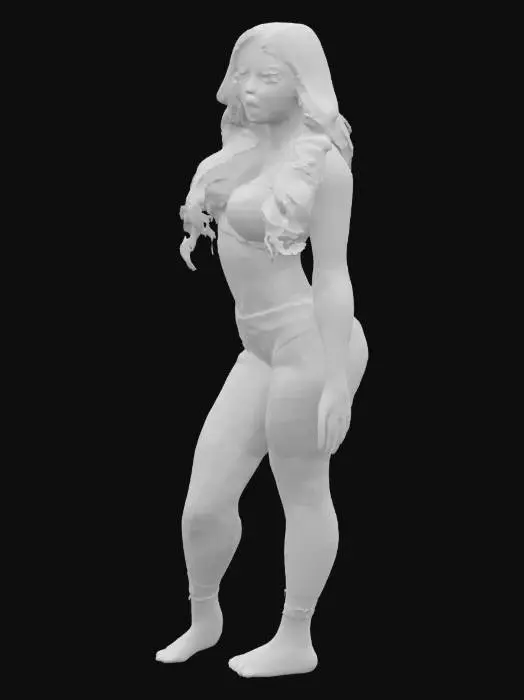 3D model for Beautiful, attractive Latina baddie, age 21-24, caramel skin, soft wavy dark brown hair, big brown eyes with long lashes, full glossy lips, soft blush makeup with glowy highlights, delicate and sultry expression, toned yet curvy figure, wearing a soft pastel crop top with lace details or delicate lingerie, subtle tattoos, gold hoop earrings, cozy yet seductive vibe, photorealistic, Instagram soft girl aesthetic mixed with sultry charm, cinematic soft lighting, high detail, blurred luxury bedroom or soft apartment background, focus on feminine beauty and allure