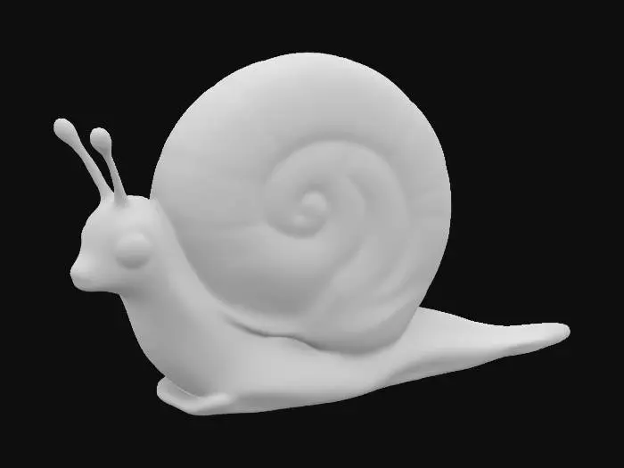 3D model for A bioluminescent creature resembling a snail, with a translucent spiraled shell that fades from deep green at the base to bright yellow at the top. Its soft, shimmering body leaving a glowing trail. Two small thick delicate feelers glow softly, Fantasy, Highly Detailed, Ultra Realistic.Maintain sharp, clean lines. Embossed features.