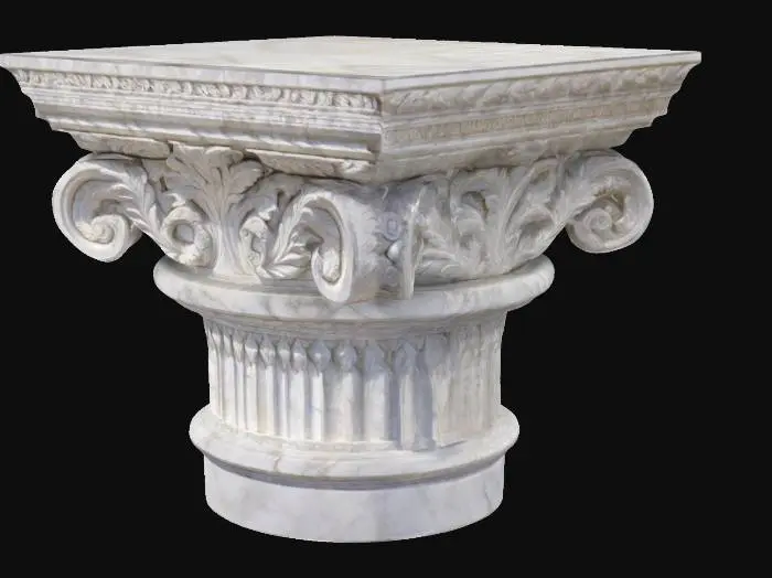 3D model for white marble square capital ,hand-carved, with ornament friezes .
well-build. art style:greek. well lit
