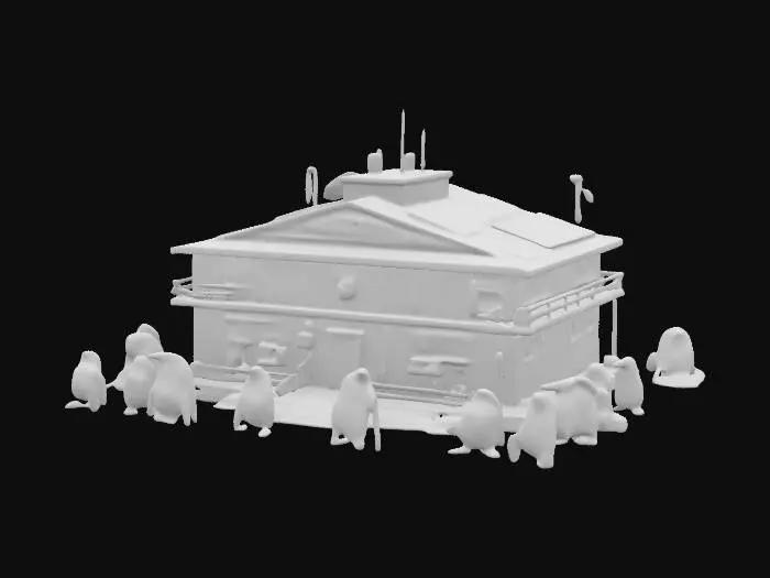 3D model for #AroundTheWorld#, [Antarctica],Neumayer Penguins Soccer Station