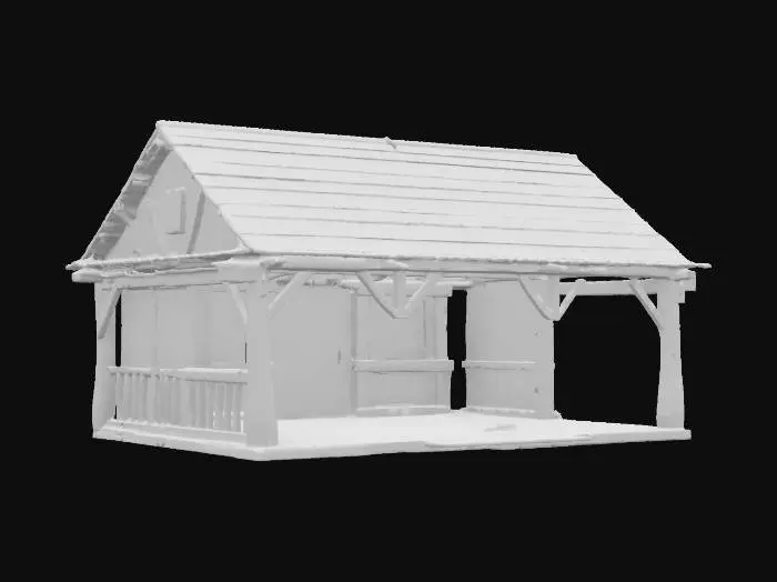 3D model for Photorealistic,ancient,detailed,rustical, old aged wooden, Horse Stable. vibrant textures 
