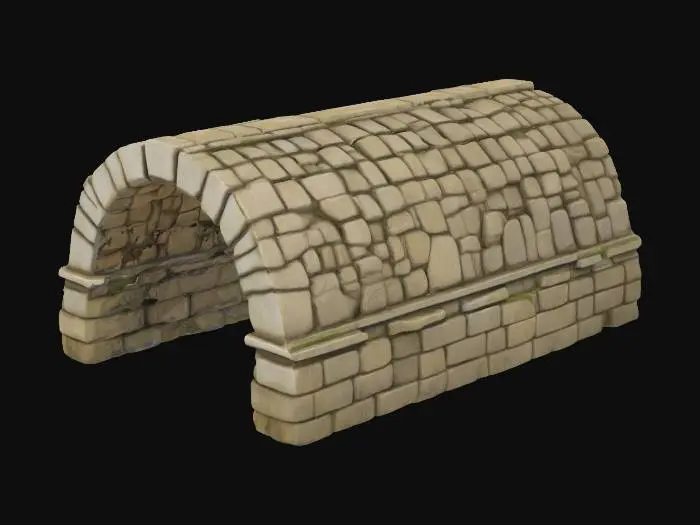 3D model for realistic.the north portal of the british clayton railway tunnel .high detailed.deep carved texture