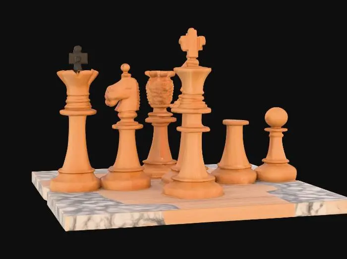 3D model for ultra realistic. a fantastic rook chess piece, made of polished wood.