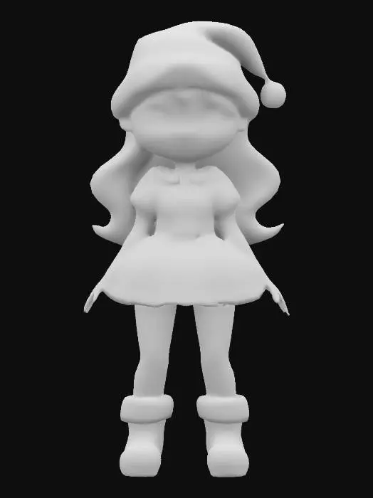 3D model for #ChristmasAdventure#, Ultra-Realistic,  It is Santas Daughter , full body, 3D, Short red Skirt, Beautiful elegance, christmas-themed, red pointed Christmas cap ,funny squeeze lemon smile, Pompous Blond long Hair, ultra detailed mesh, high resolution, realistic colors, distressed textures, Best quality, Well-lit., #ChristmasAdventure#