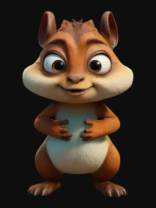 3D model for Chipmonk, Game Assets,Pixar Render,Disney Style,highest resolution, insane detailed, character design.Full Body.