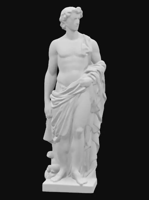 3D model for create a white marble statue. in the style of "Michelangelo". resambling a Greece male god.  smooth high polished. very high definition. ultra detailed. not nude. solid uncomplicated Handcarved. 3D-Printable,Supportfree. art-style :Dungeons & Dragons,miniature.
