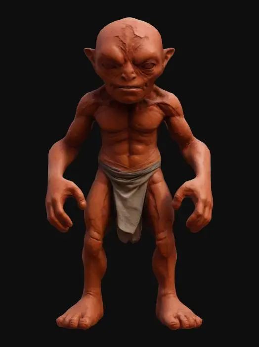 3D model for Ultra Realistic. create a Humanuid Bloobmen made from Red Clay, Bipedal Stone like Hybrid, could easily hide in rock unseen, Globular solid rocky like head with no visible ears, asymmetrical stone positions and layout of stacked stone slabs, rough, exaggerated heavy arms big fingers, aggressive fighting pose. feet/shoulder width apart, high resolution, best quality,detailed rocks,muted slightly vibrant colors,natural colors game asset, high Detailed, ell lit, Unreal Engine 5,distressed textures.