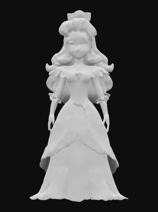 3D model for cartoon character.Madame de Pompadour.3D.full body .standing great elegance.Pompous Blond long Hair.wiener ballroom dress   