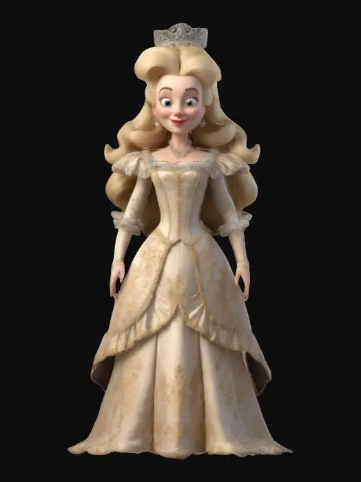 3D model for cartoon character.Madame de Pompadour.3D.full body .standing great elegance.Pompous Blond long Hair.wiener ballroom dress   