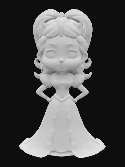 3D model for cartoon character.Madame de Pompadour.3D.full body .standing great elegance.Pompous Blond long Hair.wiener ballroom dress