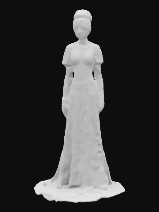 3D model for #women#, beautiful elegant.it is Audrey Hepburn.3D.Standing .wearing a Chanel runway dress outfit.