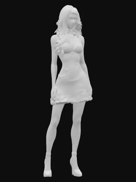 3D model for #women#, beautiful elegant.it is cindy crawford the super Model  in the year1990.3D.Standing .wearing a elegant "valentino" shoulder free short dress.
