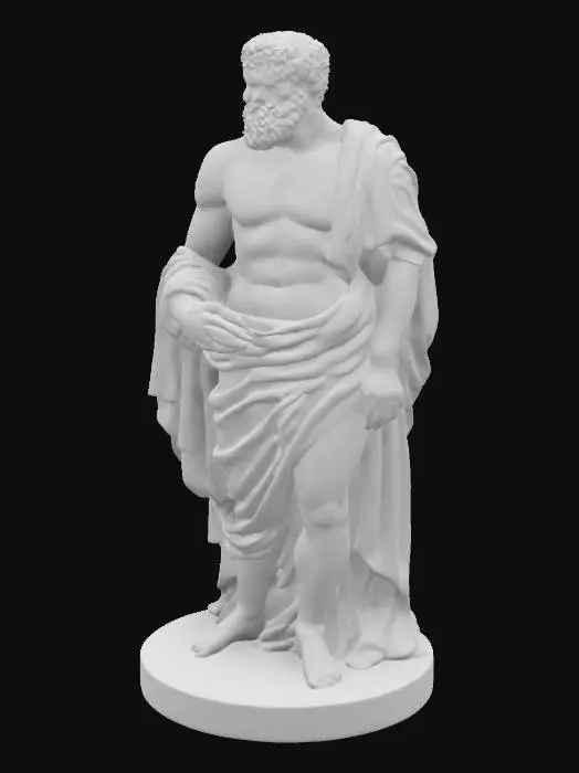 3D model for masterpiece. Create a white marble statue. in the style of "Michelangelo". resembling a Roman male.  smooth high polished. very high definition. ultra detailed.  solid uncomplicated Handmade,hand-carved. 3D-Printable,Support free. art-style :Dungeons & Dragons,miniature., #game figure#, 
