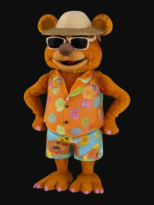 3D model for Fozzie Bear from the "The Muppet Show" ready for a beach Party. 