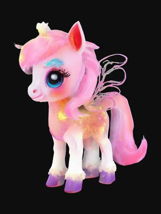 3D model for create a , #fairy# glowing  cute little pony