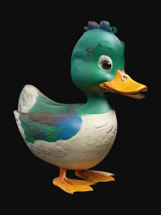 3D model for ultra-realistic, #sculpture#, a clay sculpture of a duck, high-detailed, high resolution.