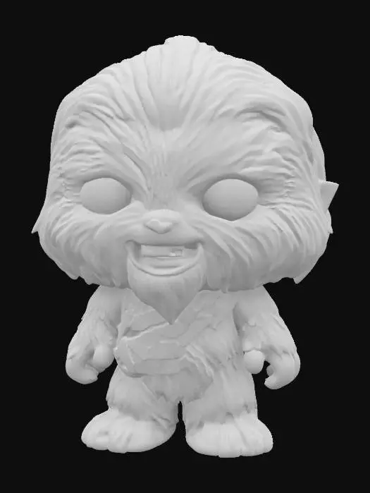 3D model for Funko-pop art Style Chewbacca, realistic. art-style :Dungeons & Dragons.detailed