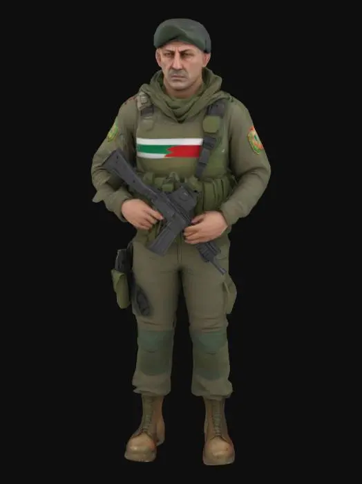 3D model for A hyper-realistic; National Guard Of Bulgaria; 3D; Standing; Full Body; highly detailed;