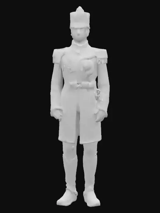 3D model for ultra-realistic; art-style:Dungeons & Dragons; A Hungarian guard officer in uniform of the imperial period;
 Standing; Full Body; Ultra-detailed; natural-realistic colors of the Century. 