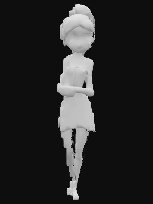 3D model for cartoonish; Art-Style:Pixar; ultra-realistic; A cute 20 year old Cave Female; Standing; full body, ;with great elegance; fantastic female proportion; she is wearing a short dress with leopard Pattern; she got pompous red Hair,in a Ponytail; Highly detailed. Highly textured. Bold embossed and deeply etched features.