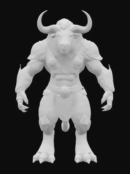 3D model for High resolution, Fantasy, Highly Detailed, Ultra Realistic, furry fur, brown beartaur, armored, Full Body, Symmetrical Body